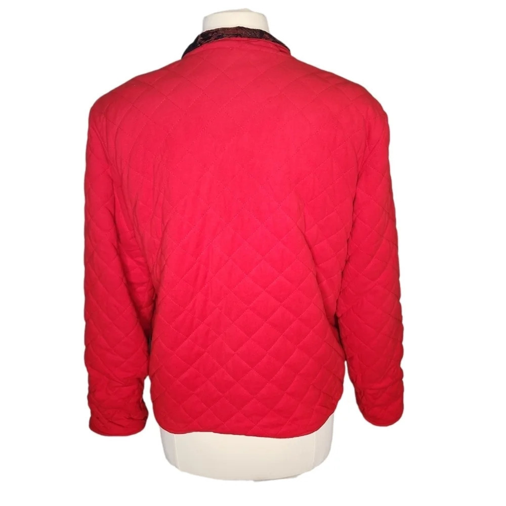 Vintage Chico's Celastrus Reversible Jacket Chico Size 1 Red Black - Picture 8 of 16